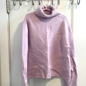 XS wool cashmere blend turtleneck sweater light purple
